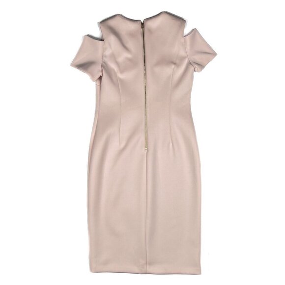 Calvin Klein Petal Pastel Blush Light Pink Cold Shoulder Sheath Dress Size 6 - Picture 5 of 7